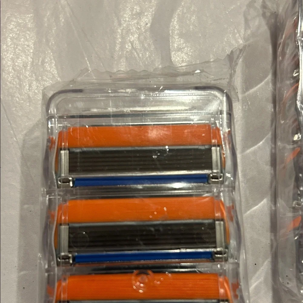 5-Layer Razor Blades with Orange and Blue Accents